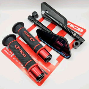 Paket 3in1 Handgrip RCB HG55 Original + Spion Circuit + Jalu Stang Racing Universal Buat Semua Motor