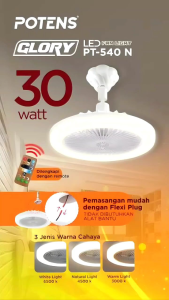 POTENS GLORY LAMPU LED 30W E27 TRICOLOUR + KIPAS REMOTE SNI BAGUS BERKUALITAS TERBAIK