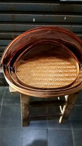 Tudung saji bambu oval - tudung saji anyaman bambu - isi 3 dan ecer - tutup makanan aesthetic