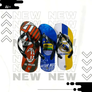 Sandal Jepit Pria Dewasa Karakter Klub Bola - Sandal Capit Cowok Murah Premium