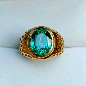 CINCIN BATU GREEN AQUAMARINE OVAL CUTTING SUPER KUALITAS