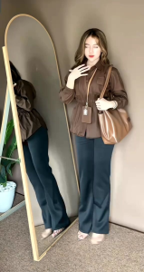 Beena Linen Shirt Atasan Wanita Blouse Casual Top