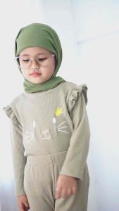 1-8 Tahun Set Sheeva Setelan Anak Perempuan Oneset Bahan Waffle