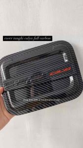 Cover Tangki Bensin Calya Full Carbon tulisan merah