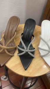 Guốc cao gót 7 phân dây đá nhện mũi nhọn mẫu mới 2024