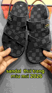Dép quai hậu nam sandal nam thời trang in vân full caro SDY2 đế doctor dẻo đúc nguyên khối trẻ trυng may viền thủ công chắc chắn