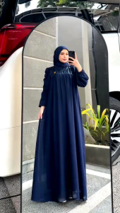 OMAYA DRESS SET JILBAB SEGIEMPAT GAMIS BRUKAT TILE SQUIN/DRESS LEBARAN TERBARU MEWAH/GAUN PESTA