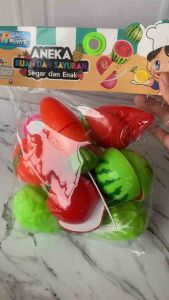MURAH!!! (BISA COD) MAINAN EDUKASI ANEKA BUAH DAN SAYUR POTONG MAGNET TERDAPAT PISAU DAN TALENAN