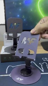 ที่วางโทรศัพท์ MF หมุนได้ 360 องศา วัสดุโลหะ แบบพกพา พับได้ สำหรับ ipad แท็บเล็ต และมือถือ ขาตั้ง