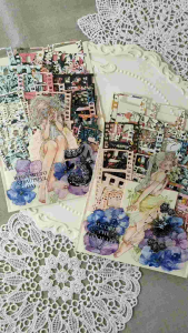 Fairy Lights Journal - READY STOCK/ art journaling/ scrapbook deco/ 70pcs Cottage Blooms die cuts set