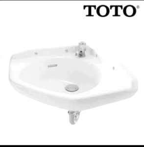 Wastafel Sudut Gantung Toto Lw 7 Cj Lengkap Kran/Wastafel Cuci Tangan Toto Lw7Cj