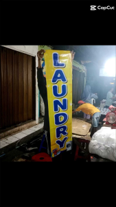 BANNER LAUNDRY POTRAIT Ready Stock
