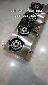 Bếp gas 4 lò chuyên mỳ cay bánh xèo các loại đầu đốt 304 siêu dày độ bền 10 năm