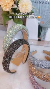 Headband Geldy Bando Korea Rhinestone Blink Mutiara Mewah by Velmorra