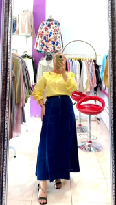 Rok Jeans 7/8 Style Korean // Rok Denim Wanita Stretch // Rok Mayung Jumbo // Rok jeans terbaru 2023