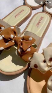 Bara Bara Sandal Selop Karet Wanita Pita Polkadot Empuk Impor MJZB2190KHPO (AM2)