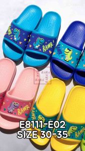 Luofu Sandal Selop Anak Cewe Cowo Karet Empuk Dino E8111-E02 (F3)