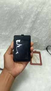 Name Tag ID/Identitas Holder Kulit P.U Bisa Di Jepit Kan Di Saku Depan Dan Bisa Di Kalung Kan