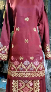 SETELAN BAJU KURUNG JADI/BAKAL BAHAN BORDIR SONGKET BUNGA