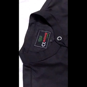 Baju Koko Kurta Pria Lengan Pendek Hitam Putih Ukuran M L XL