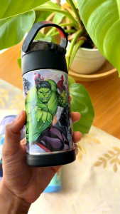 Thermos Funtainer 12 Oz Disney Avengers Marvel Captain America Stainless Steel Vacuum Insulated Straw Kids Water Bottle