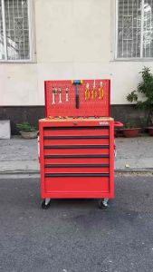 Tủ Dụng Cụ 6 Hộc Kéo Màu Đỏ Kèm Vách Lưới Fabina