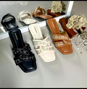 Sandal Teplek Wanita Super Empuk Motif Rajut Terbaru