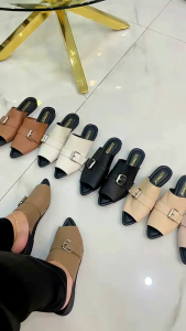 Sandal flat wanita kulit papirut garut model sol premium