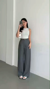 Viona Pants - Celana Lose Pants Trouser Wanita Kekinan - Celana Anti Kusut