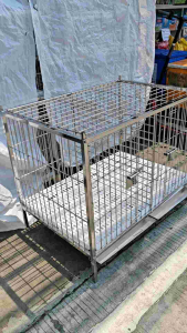 2x3x2.5 stainless 304 dog cage heavy duty 2doors stainless pooptray