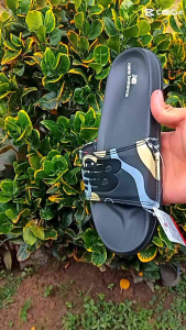 Sandal slip on pria wanita sendal slide selop casual new abstrak free box