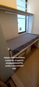 Helper room bed frame customize with shelf singapore/store room/unity/bomb shelter