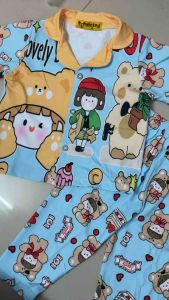 9-21kg bộ pizama tay ngắn quần dài bé gái thun lạnh 3D đẹp form rộng (119)