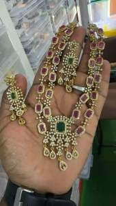 AD stone Necklace set with matching earrings