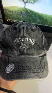 Topi Washing  Dewasa bordir Paranoid dengan bahan denim berkualitas