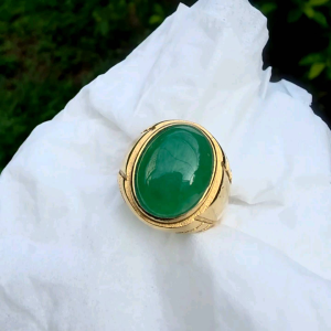 Cincin Batu Giok Taiwan Top Color Mewah Elegan