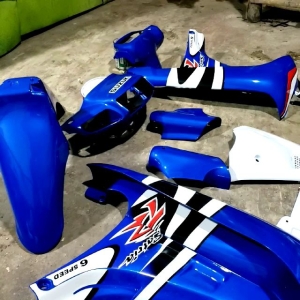 Cover Body Bodi Fulset Satria R 2tak Satria Lumba Warna Biru Putih Set Stiker