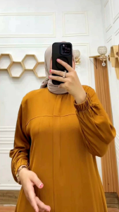 GAMIS POLOS SHAKILA PREMIUM BASIC PANJANG SYARI DEWASA FULL KATUN