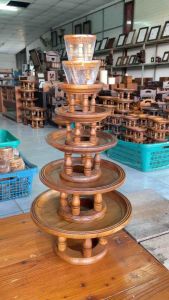 โปรโมชั่นพิเศษ ขันโตกไม้สัก พานโตก สีด้าน ขนาด 8”