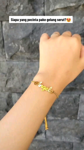 Gelang Serut Nama Titanium Anti Karat Anak & Dewasa