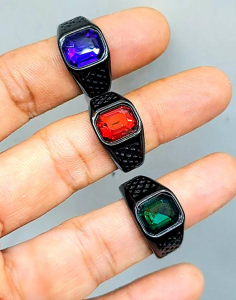 Cincin Pria Titanium Super Delima Tidak Luntur Anti Karat Hitam (73)