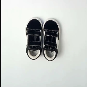 Sepatu Sneaker Anak Umur 1-12 Tahun Warna Hitam & Putih Bahan Kanvas