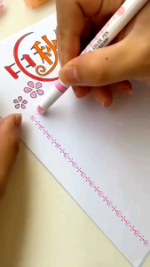 6pcs Pulpen spidol garis bentuk bunga linear color pen marker highlighter roller tip