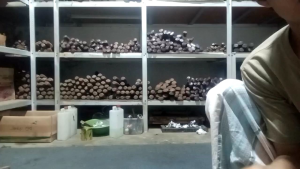 (Cap Garpu) pisau dapur iris daging dan sayur gagang motif bambu