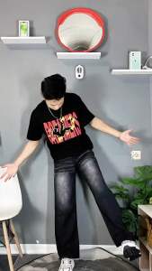 Terbaru Loose Jeans Reguler Celana Jeans Panjang Pria Korean baggy Oversize Vintage Gombrong Skena