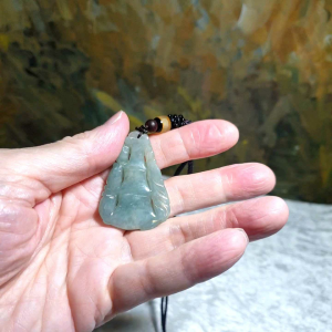 Natural untreated Burma Jade (Type A Jadeite) Bamboo pendant (with certificate) [Natural Crystal] 翡翠淡绿节节高翠竹吊坠(带证书)