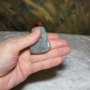 Premium Nephrite Qinghua Landscape pendant (with certificate)
