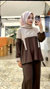 Ekslusif Amanda set / Setelan wanita celana semi cutbray
