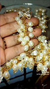 Bros dagu mutiara air tawar sintetis panjang 8cm