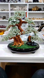 Natural Green Aventurine Jade Crystal Lucky Bonsai Tree Ornament #Crystaltree #GreenCrystal #GreenAventurine
